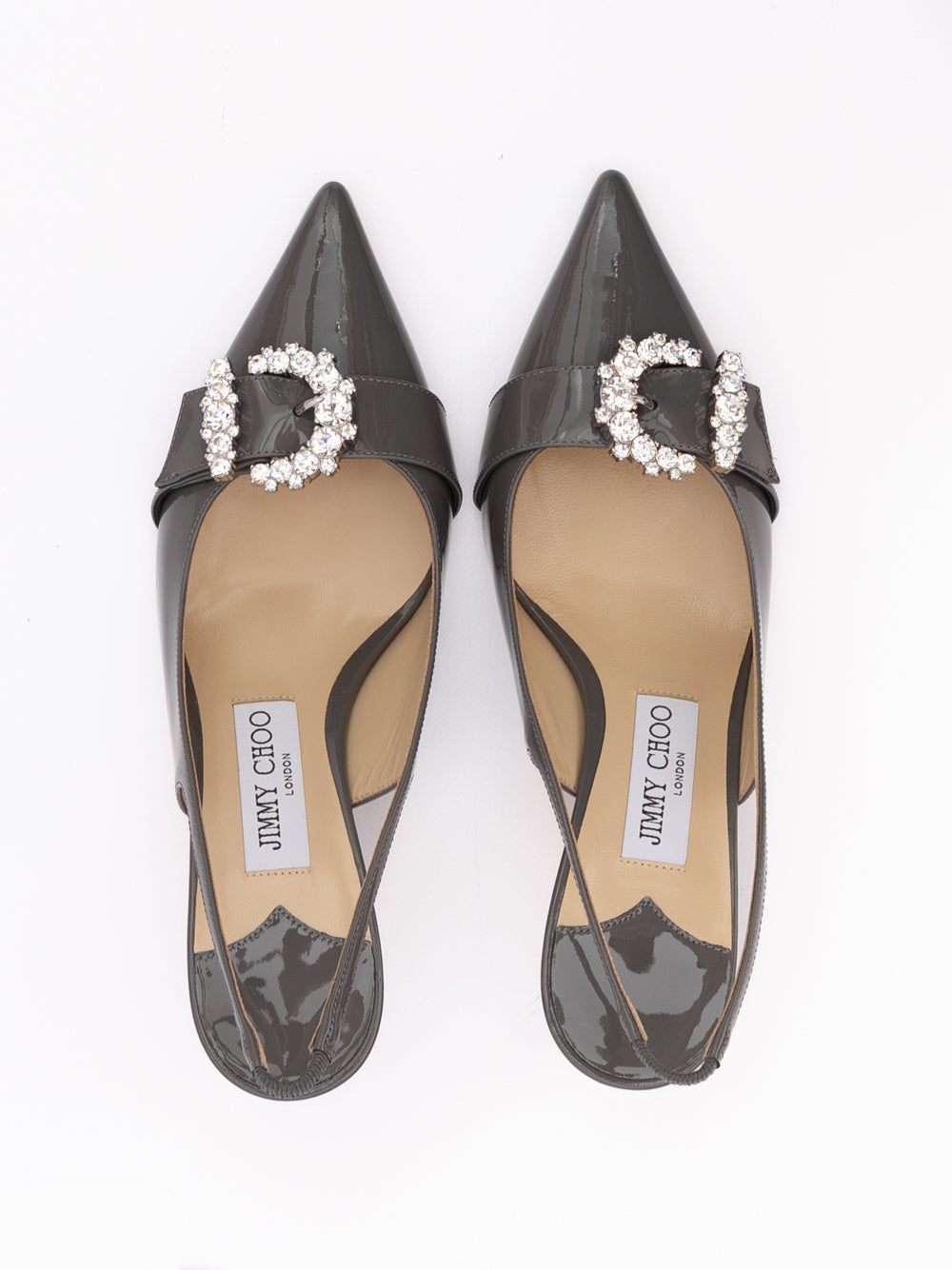 Jimmy Choo Storm Grey Patent Leather Chery SB 65 Pumps | Regal Royce
