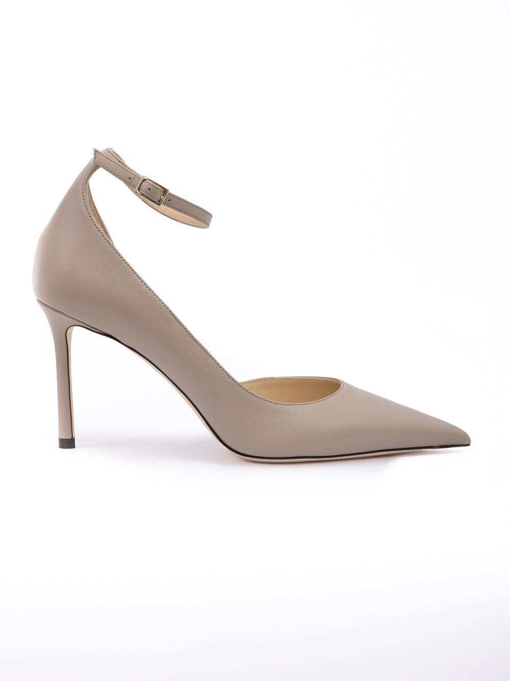 Jimmy Choo Taupe Grey Calf Leather Leona 85 Pumps | Regal Royce