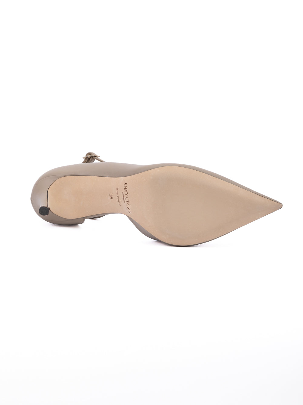 Jimmy Choo Taupe Grey Calf Leather Leona 85 Pumps | Regal Royce