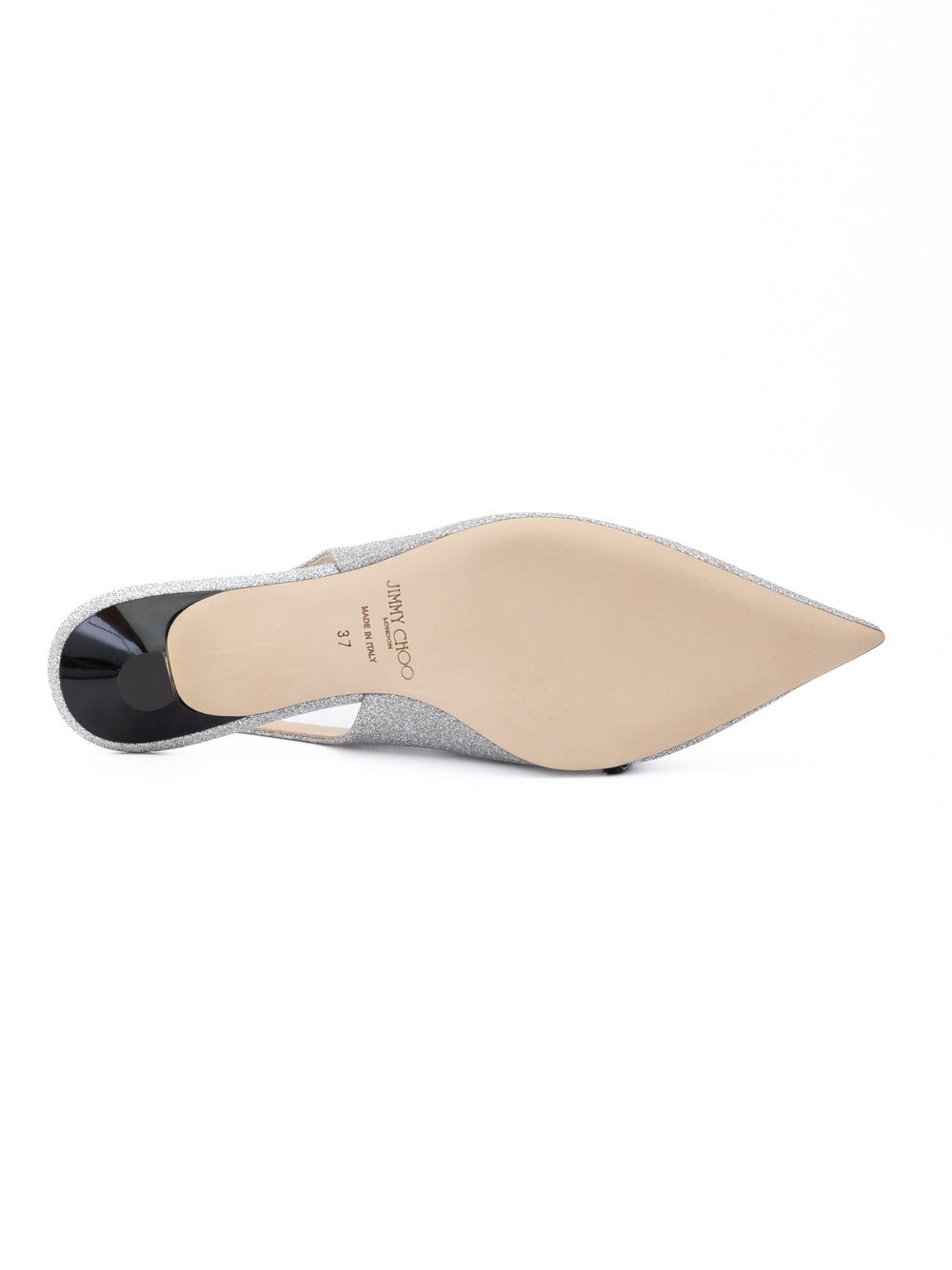 Jimmy Choo Silver Fine Glitter Amita 45 Slingback Pumps | Regal Royce