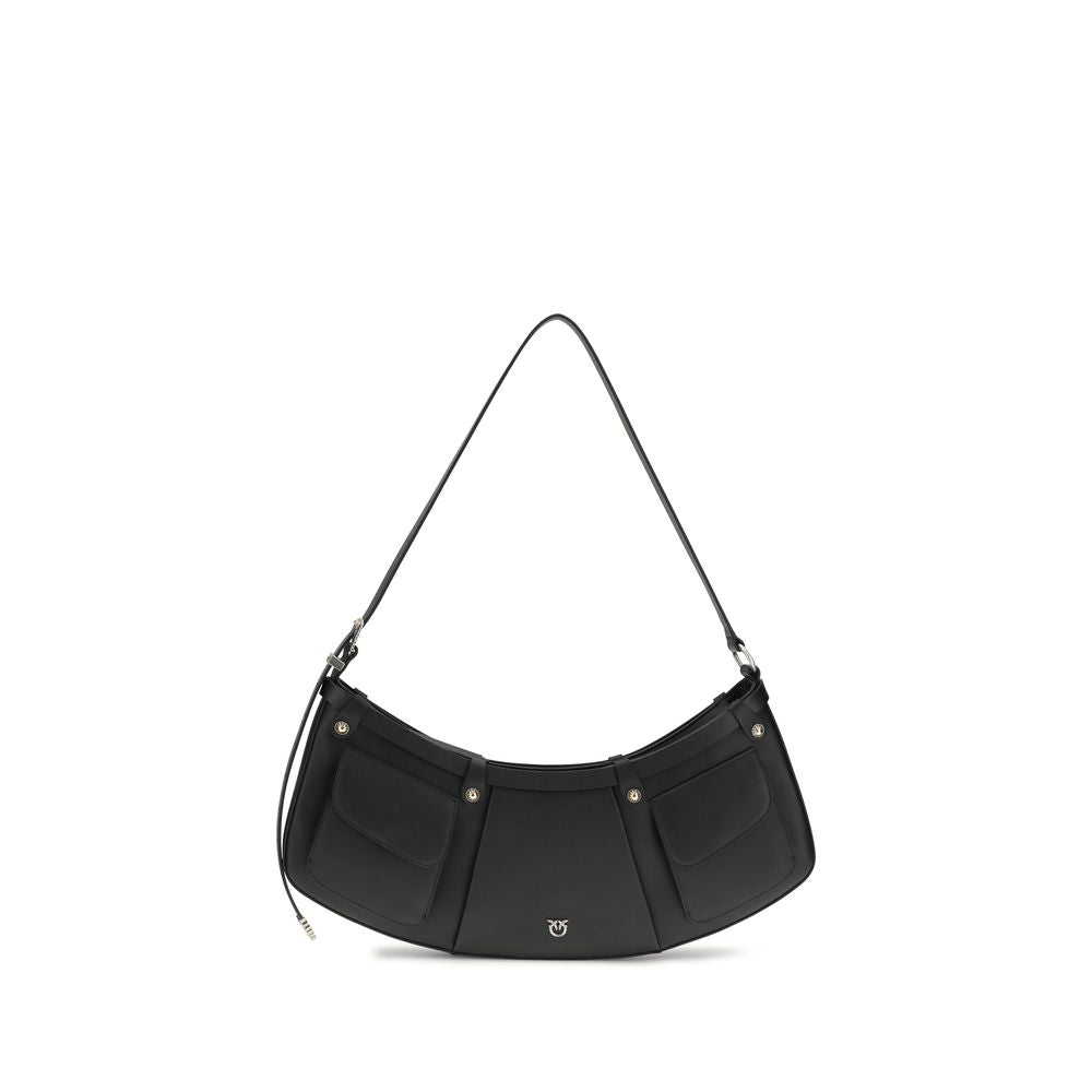 PINKO Black Calf Leather Bos Taurus Shoulder Bag | Regal Royce