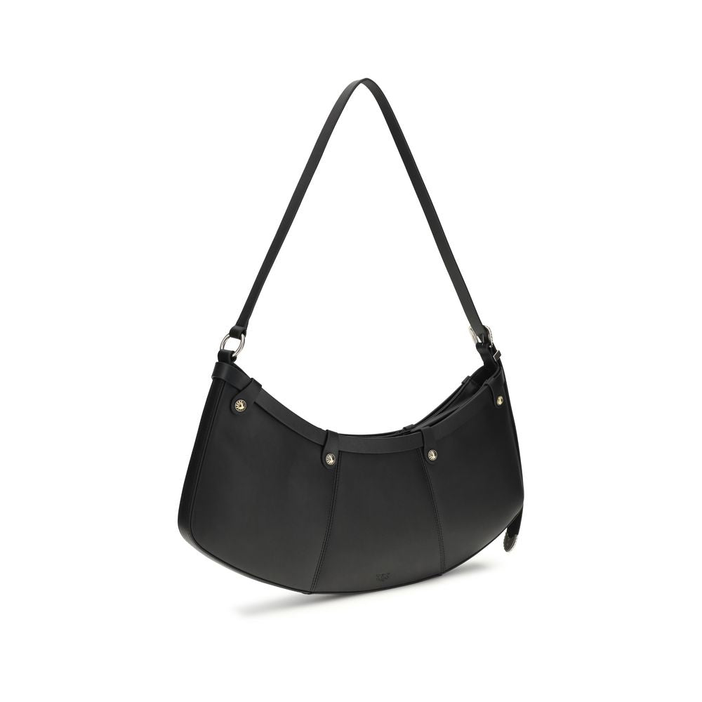 PINKO Black Calf Leather Bos Taurus Shoulder Bag | Regal Royce