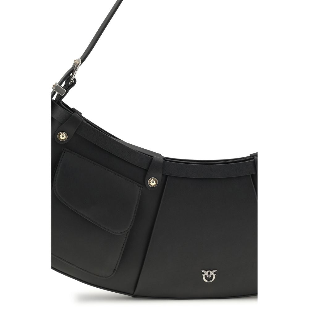 PINKO Black Calf Leather Bos Taurus Shoulder Bag | Regal Royce