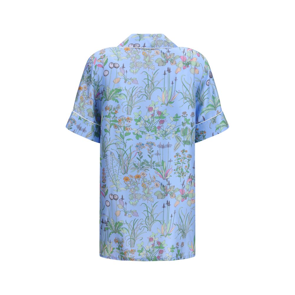 Gucci Blue Silk Shortsleeve Shirt | Regal Royce