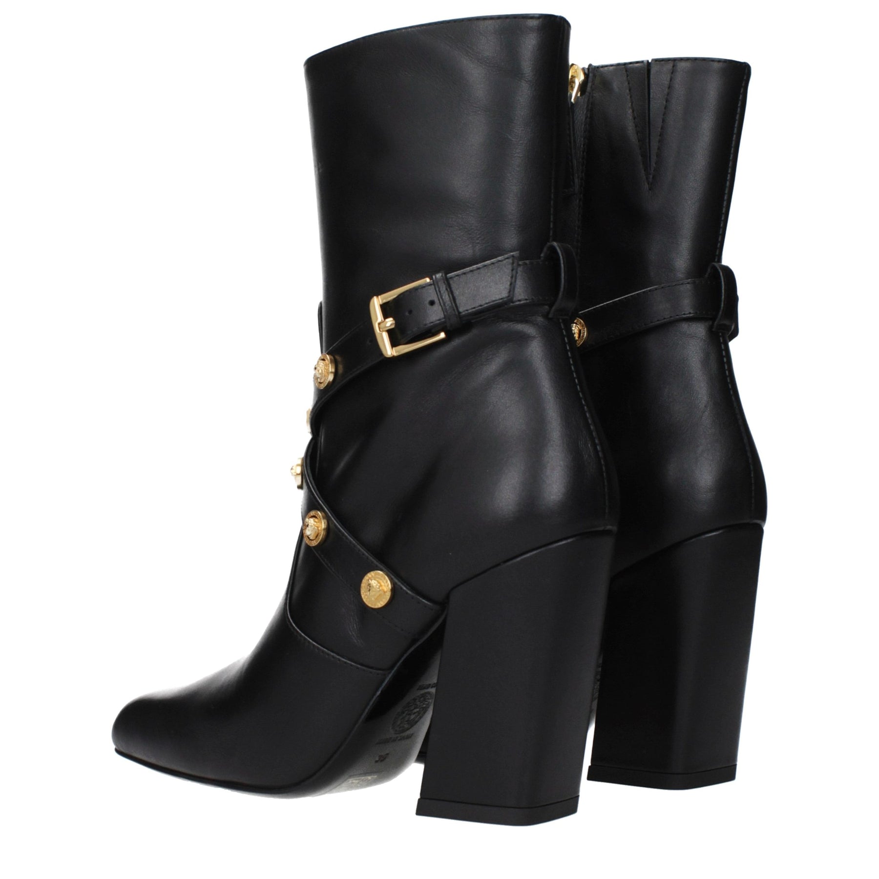 Versace Black Leather Ankle Boots | Regal Royce