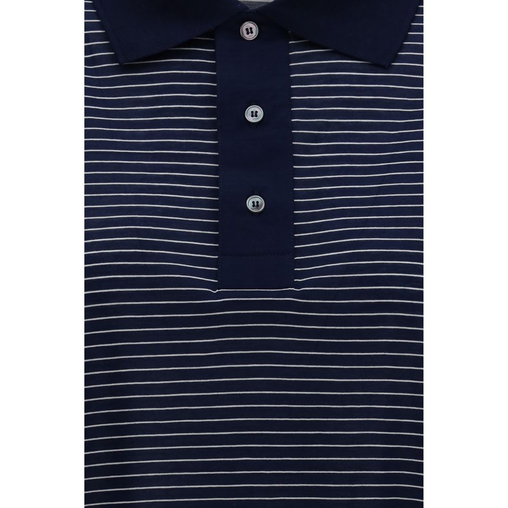 Ami Paris Blue Cotton Polo Shirt | Regal Royce
