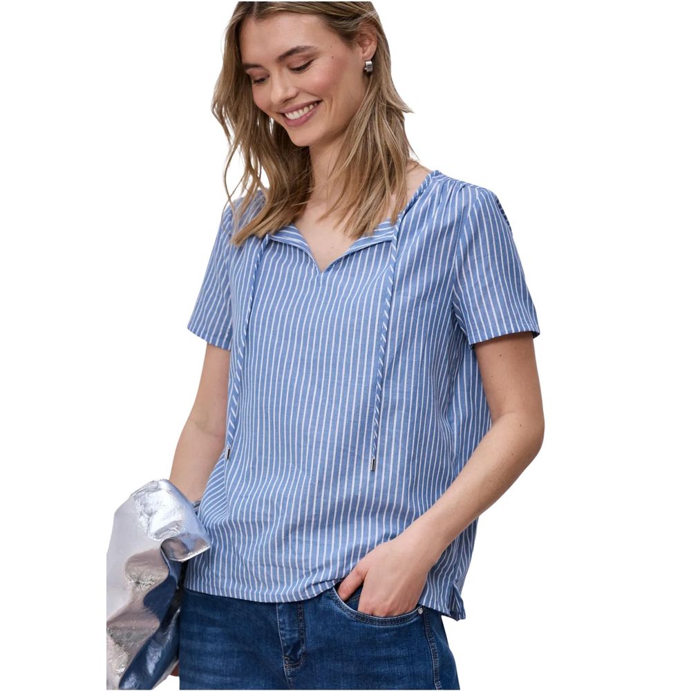 Street One Blue Cotton Blouse | Regal Royce