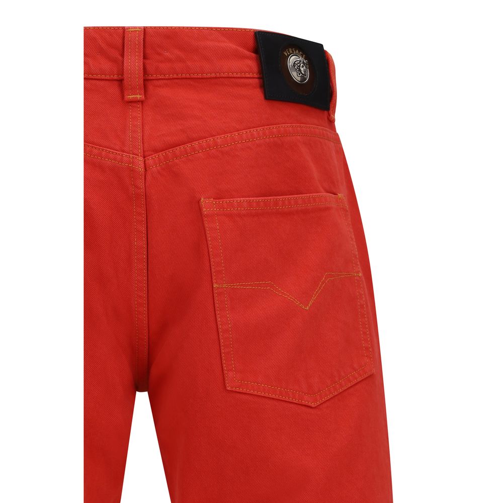 Versace Multicolor Cotton Straight-Leg Jeans | Regal Royce