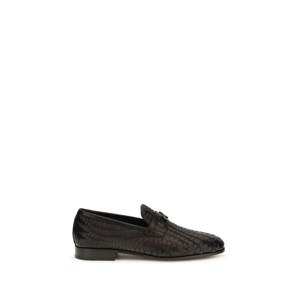 Ferragamo Brown Calf Leather Bos Taurus Slip-On Loafers | Regal Royce
