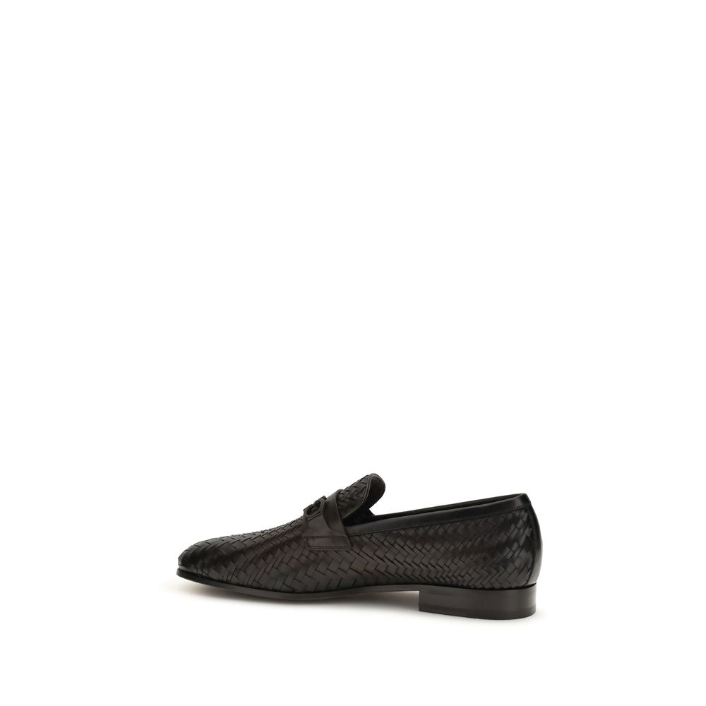 Ferragamo Brown Calf Leather Bos Taurus Slip-On Loafers | Regal Royce