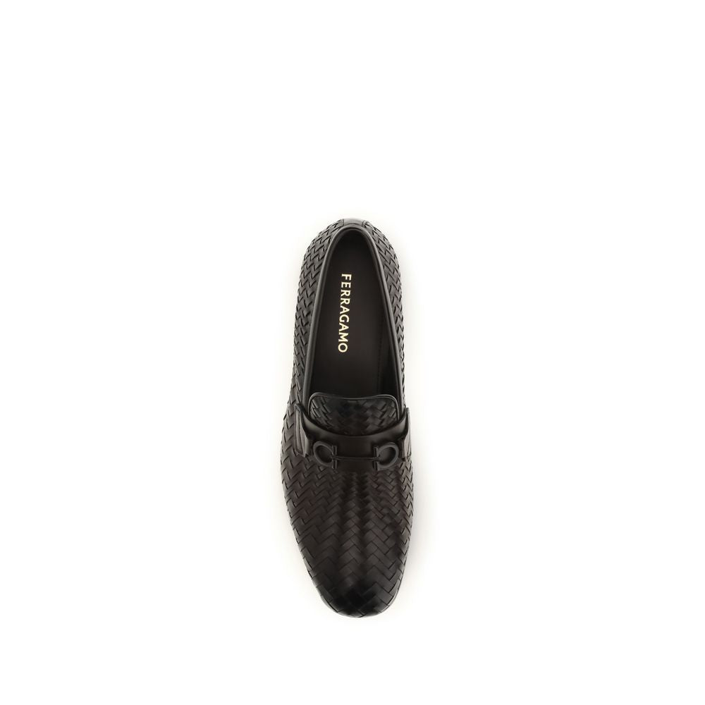 Ferragamo Brown Calf Leather Bos Taurus Slip-On Loafers | Regal Royce