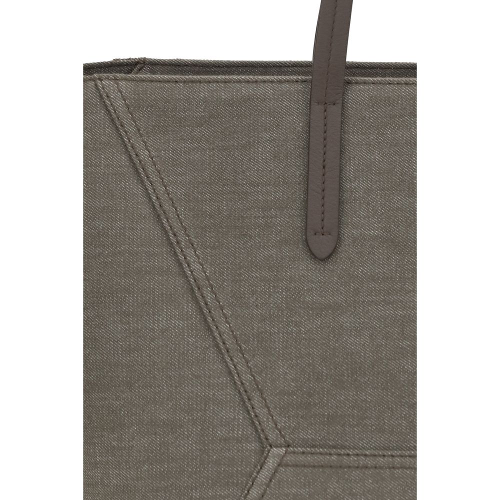 Brunello Cucinelli Brown Cotton Shoulder Bag | Regal Royce
