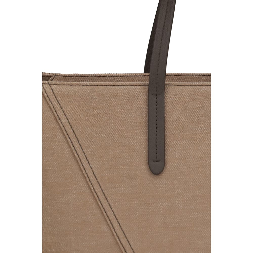 Brunello Cucinelli Beige Cotton Shoulder Bag | Regal Royce