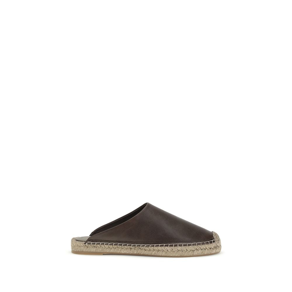 Brunello Cucinelli Brown Calf Leather Bos Taurus Espadrilles | Regal Royce