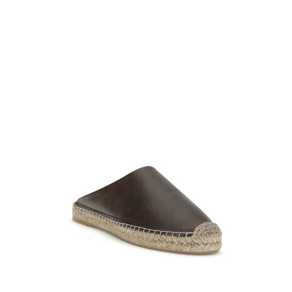 Brunello Cucinelli Brown Calf Leather Bos Taurus Espadrilles | Regal Royce