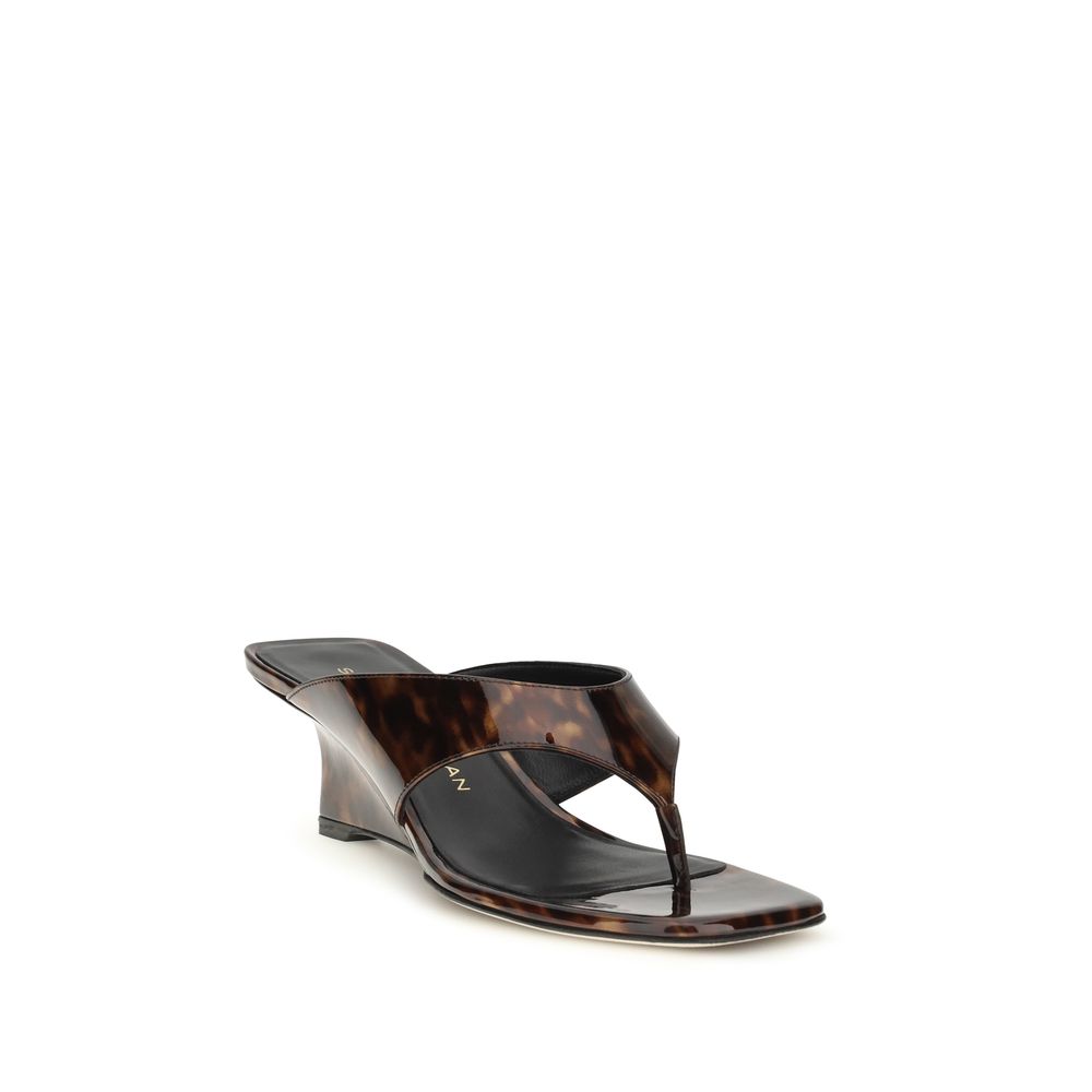 Stuart Weitzman Multicolor Calf Leather Bos Taurus Wedge Sandals | Regal Royce