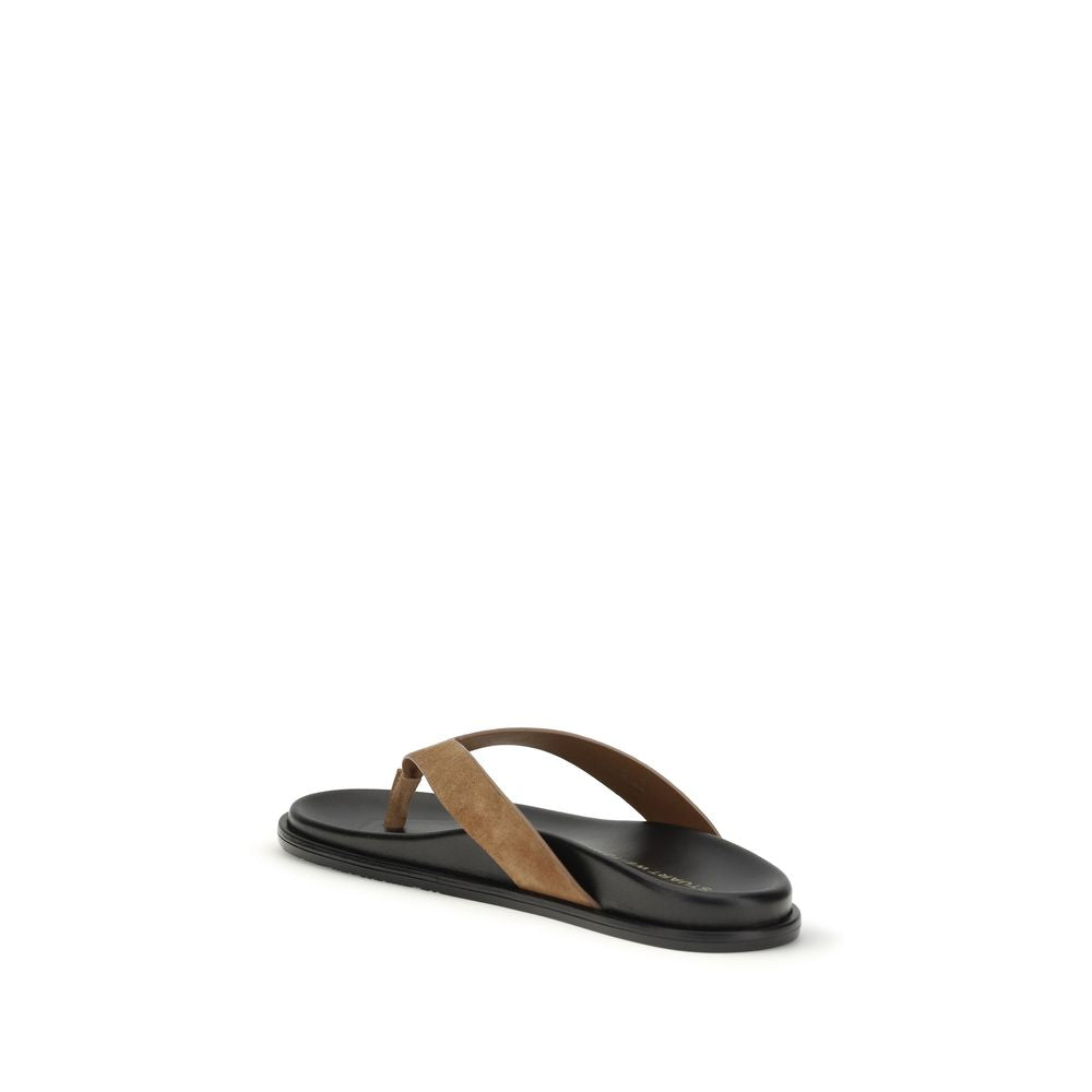 Stuart Weitzman Multicolor Calf Leather Bos Taurus Flip-Flop Sandals | Regal Royce