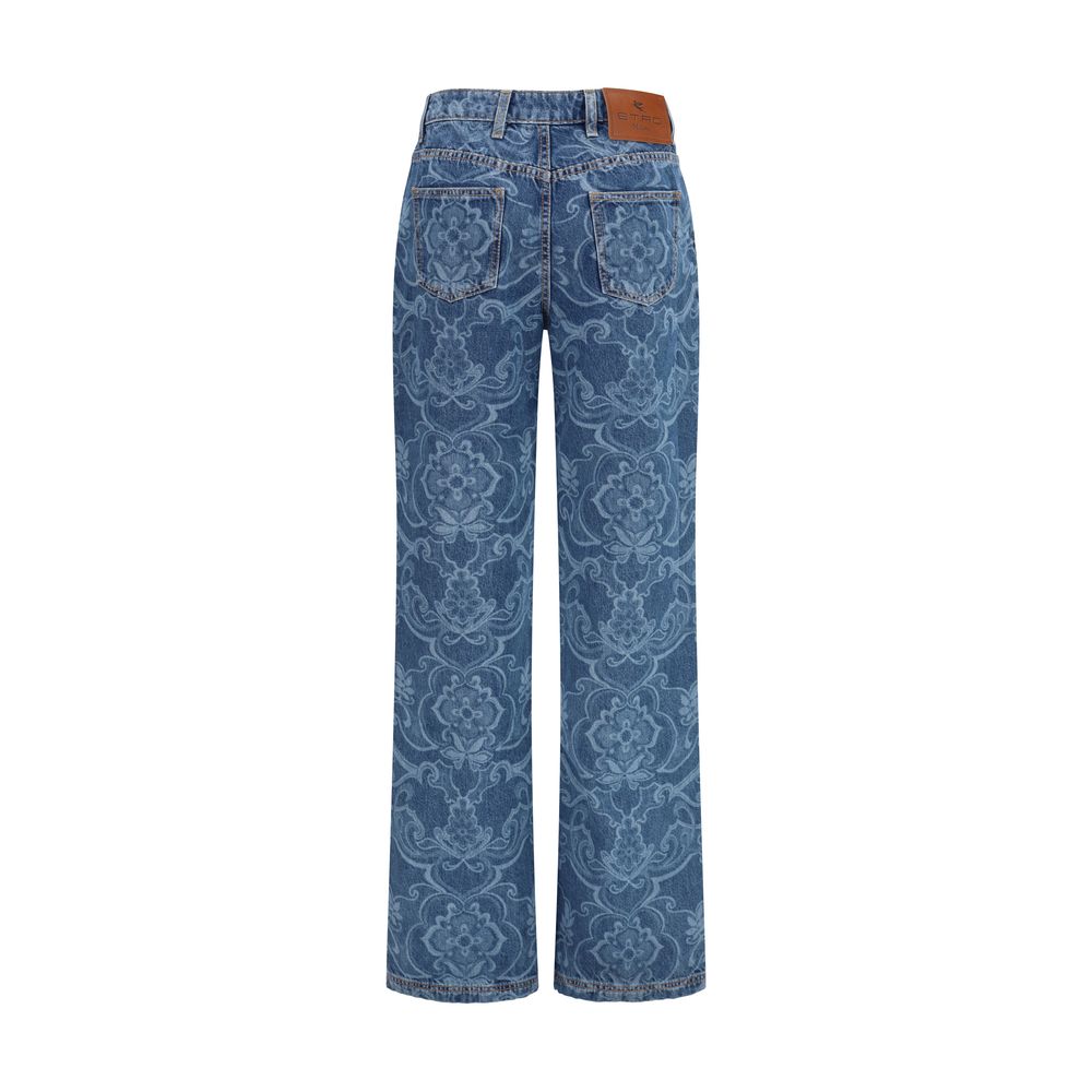 Etro Blue Cotton Flared Jeans | Regal Royce