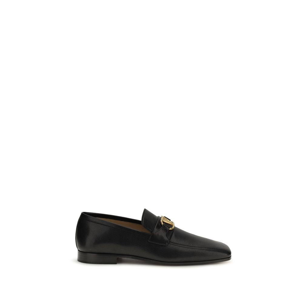 Valentino Garavani Black Goatskin Slip-On Loafers | Regal Royce