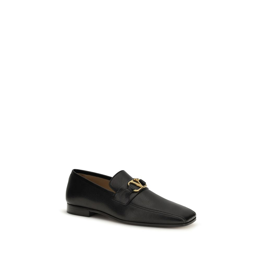 Valentino Garavani Black Goatskin Slip-On Loafers | Regal Royce