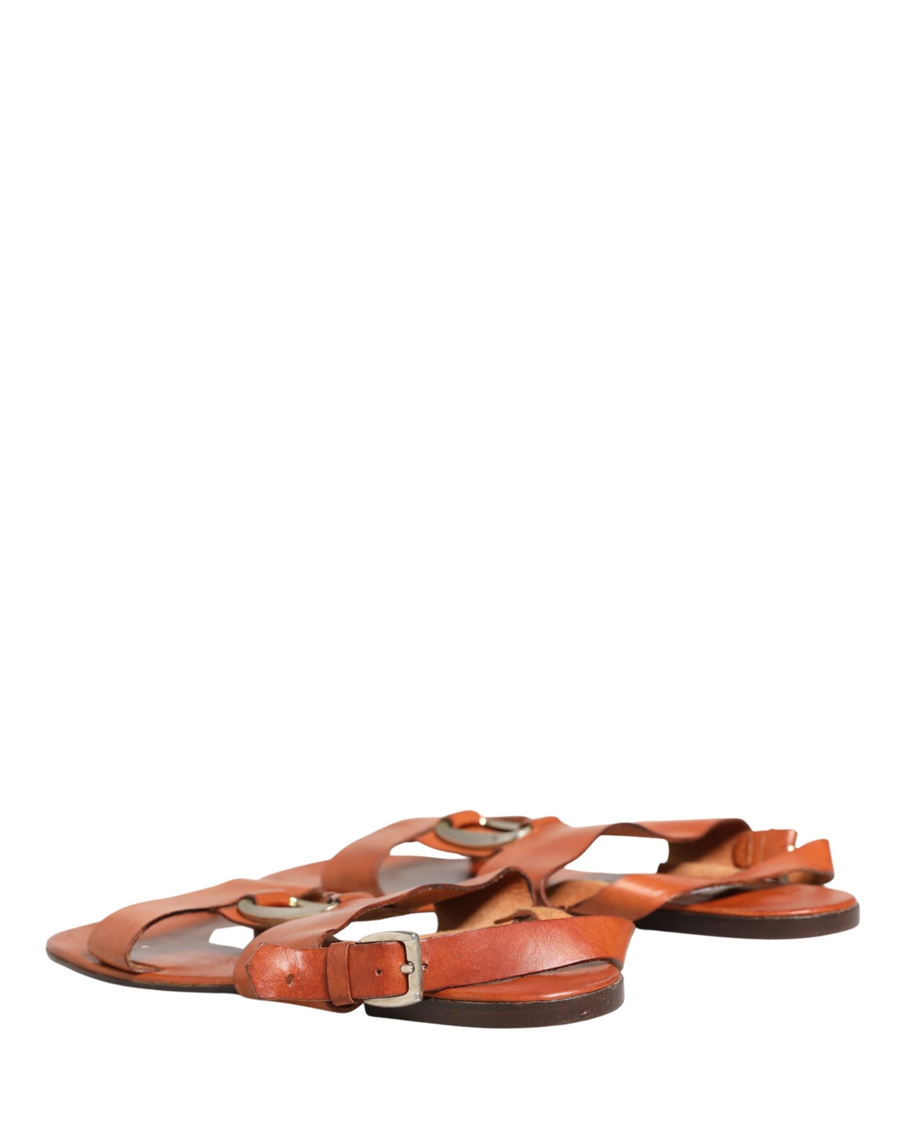 Dolce & Gabbana Brown Leather Flat Sandals Shoes | Regal Royce