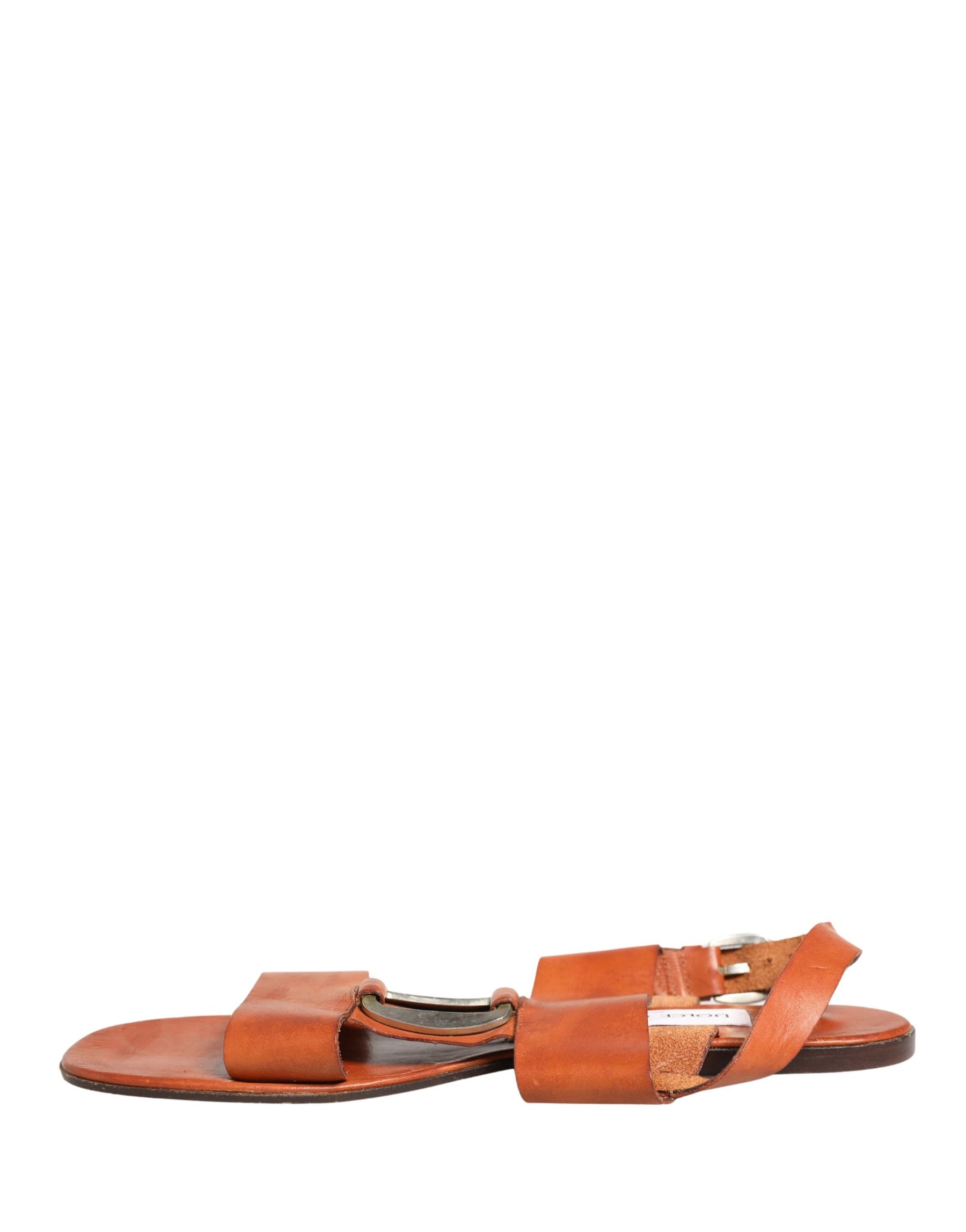 Dolce & Gabbana Brown Leather Flat Sandals Shoes | Regal Royce
