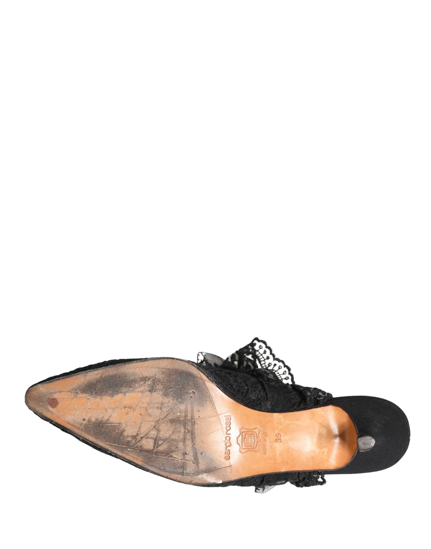 Dolce & Gabbana Black Lace Heels Sandals Shoes | Regal Royce