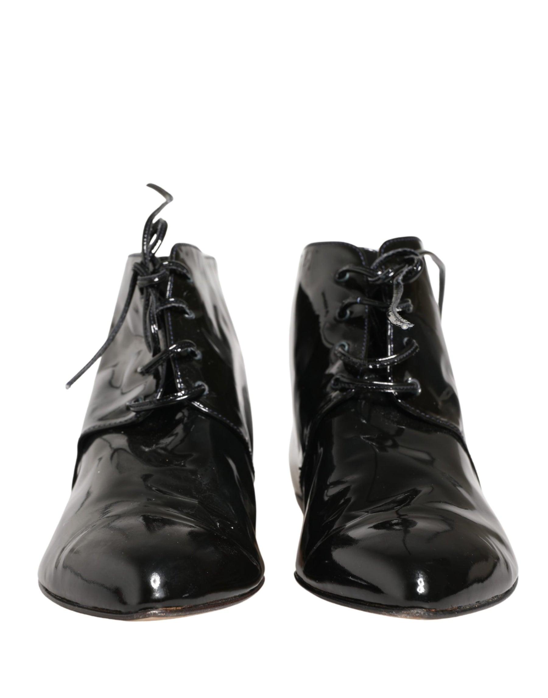 Dolce & Gabbana Black Leather AnkleBoots Shoes | Regal Royce