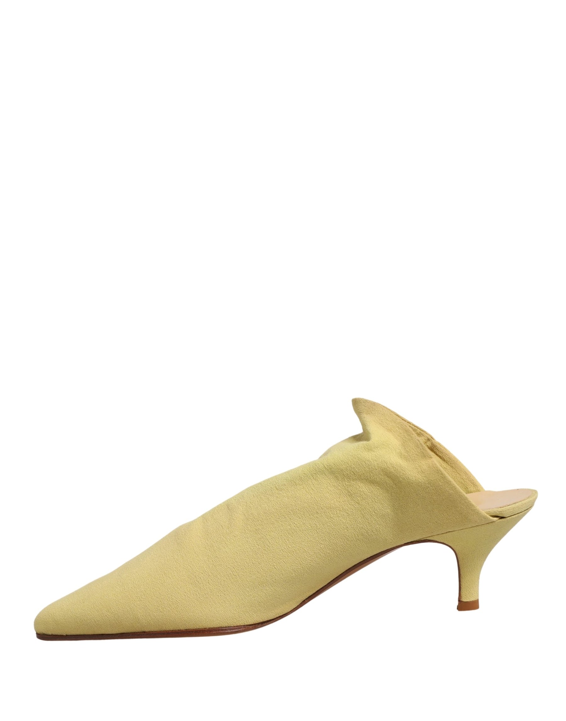 Dolce & Gabbana Yellow Suede Heel Mule Shoes | Regal Royce