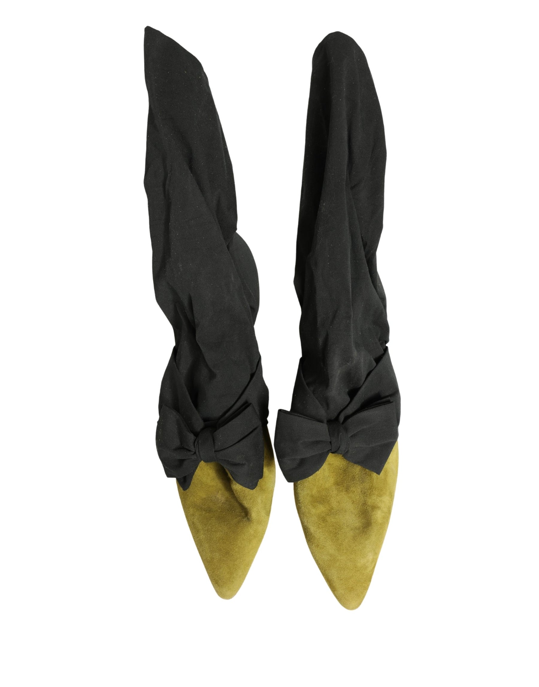 Dolce & Gabbana Black Yellow Suede Boots Shoes | Regal Royce
