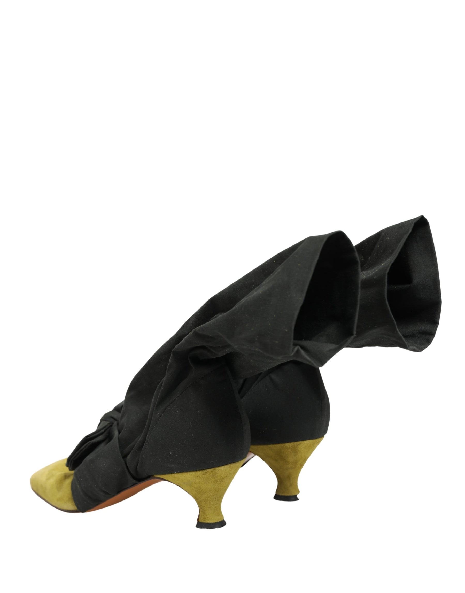 Dolce & Gabbana Black Yellow Suede Boots Shoes | Regal Royce