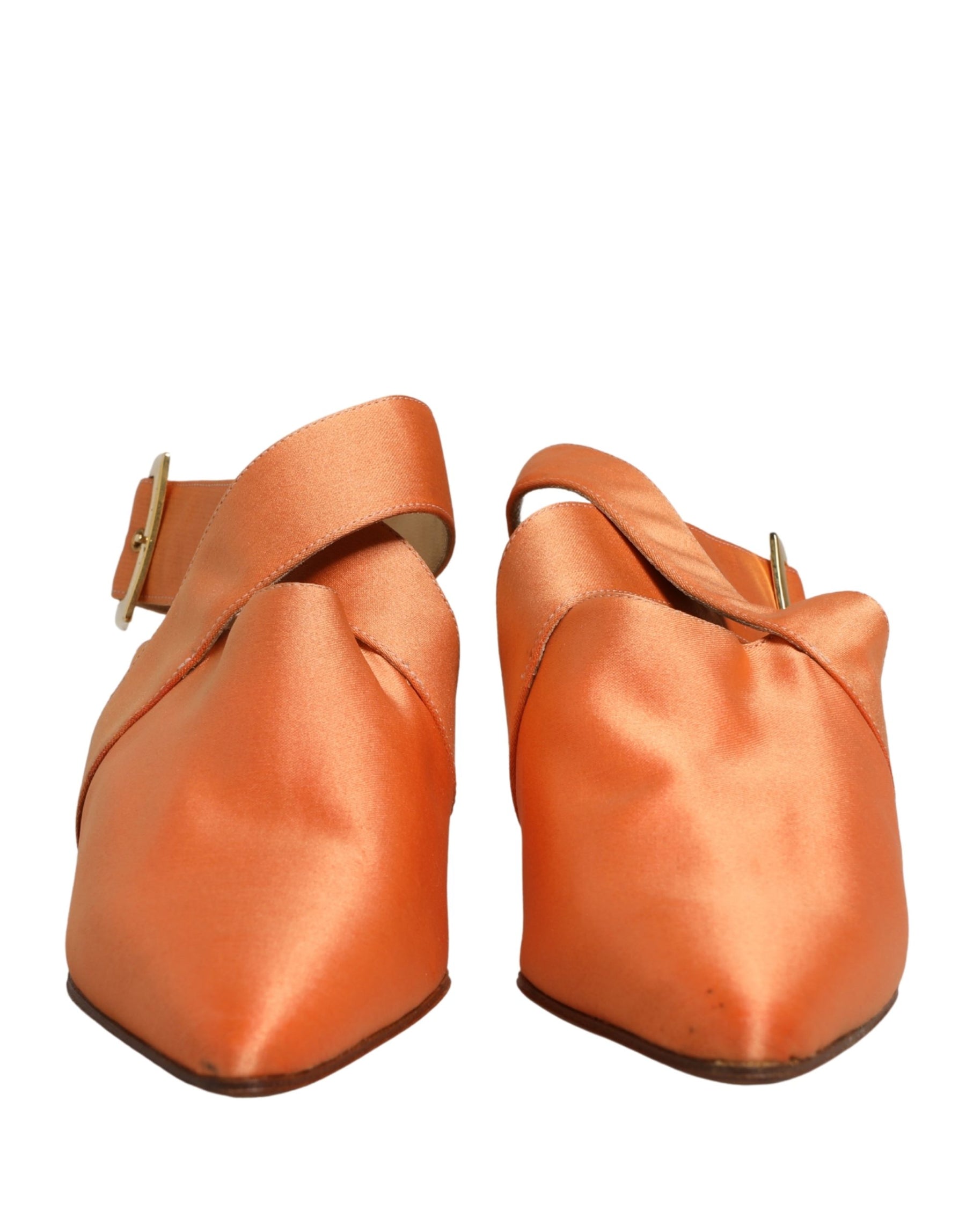 Dolce & Gabbana Orange Satin Sandals Shoes | Regal Royce