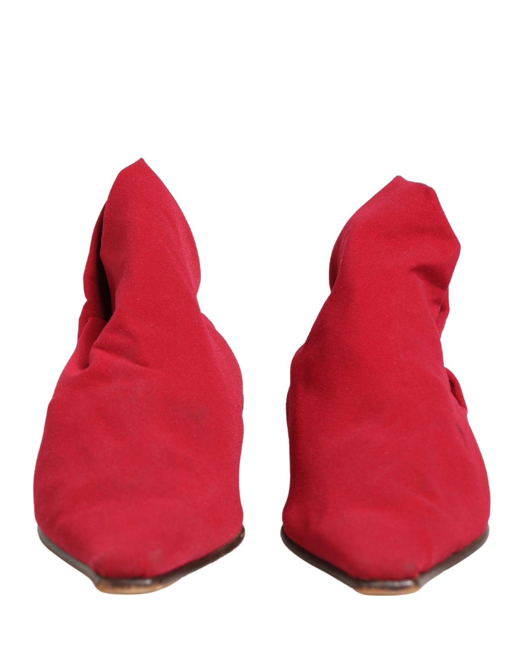 Dolce & Gabbana Red Suede Ankle Boots Shoes | Regal Royce