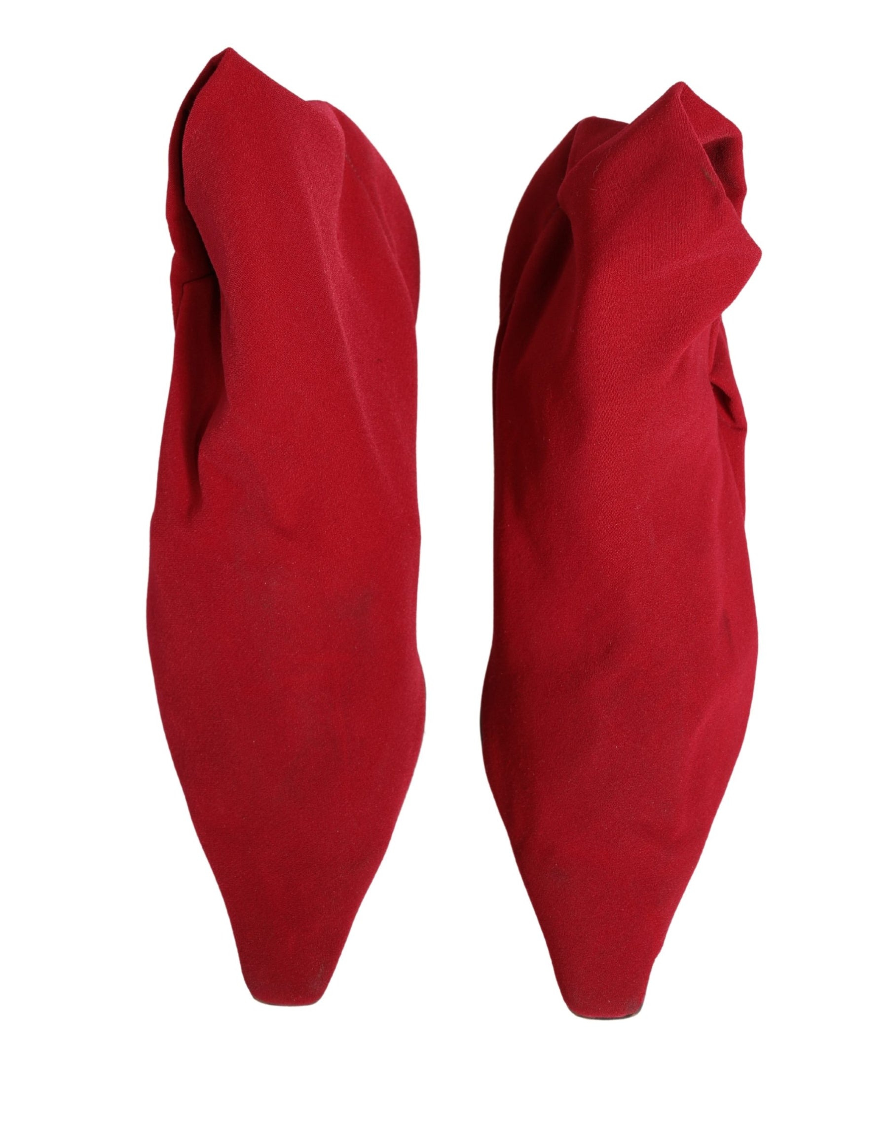 Dolce & Gabbana Red Suede Ankle Boots Shoes | Regal Royce