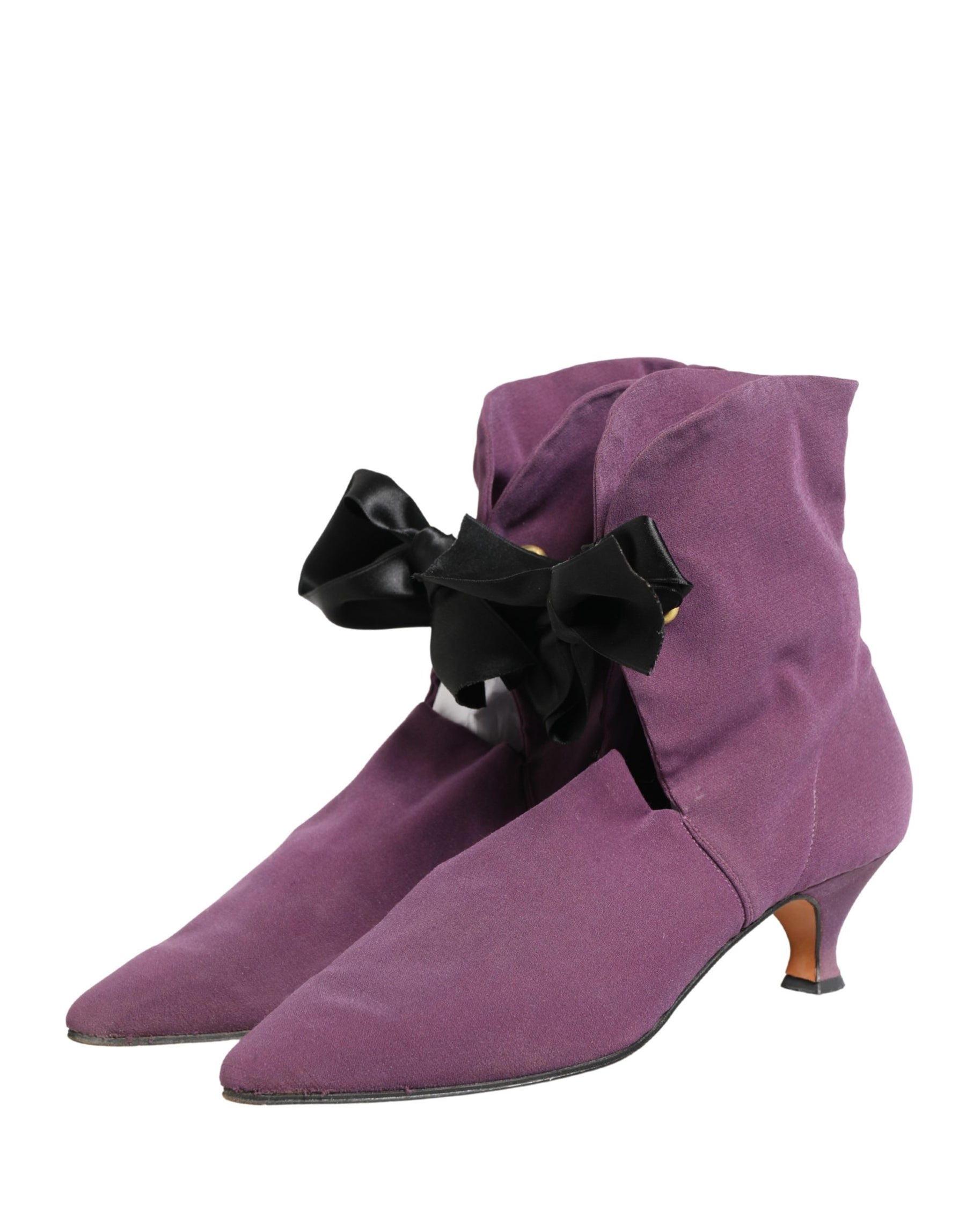 Dolce & Gabbana Purple Mid Calf Boots Shoes | Regal Royce