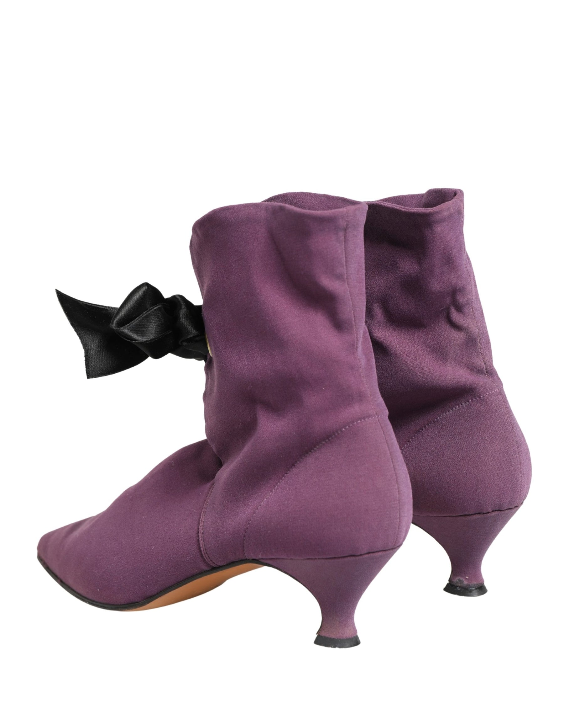 Dolce & Gabbana Purple Mid Calf Boots Shoes | Regal Royce