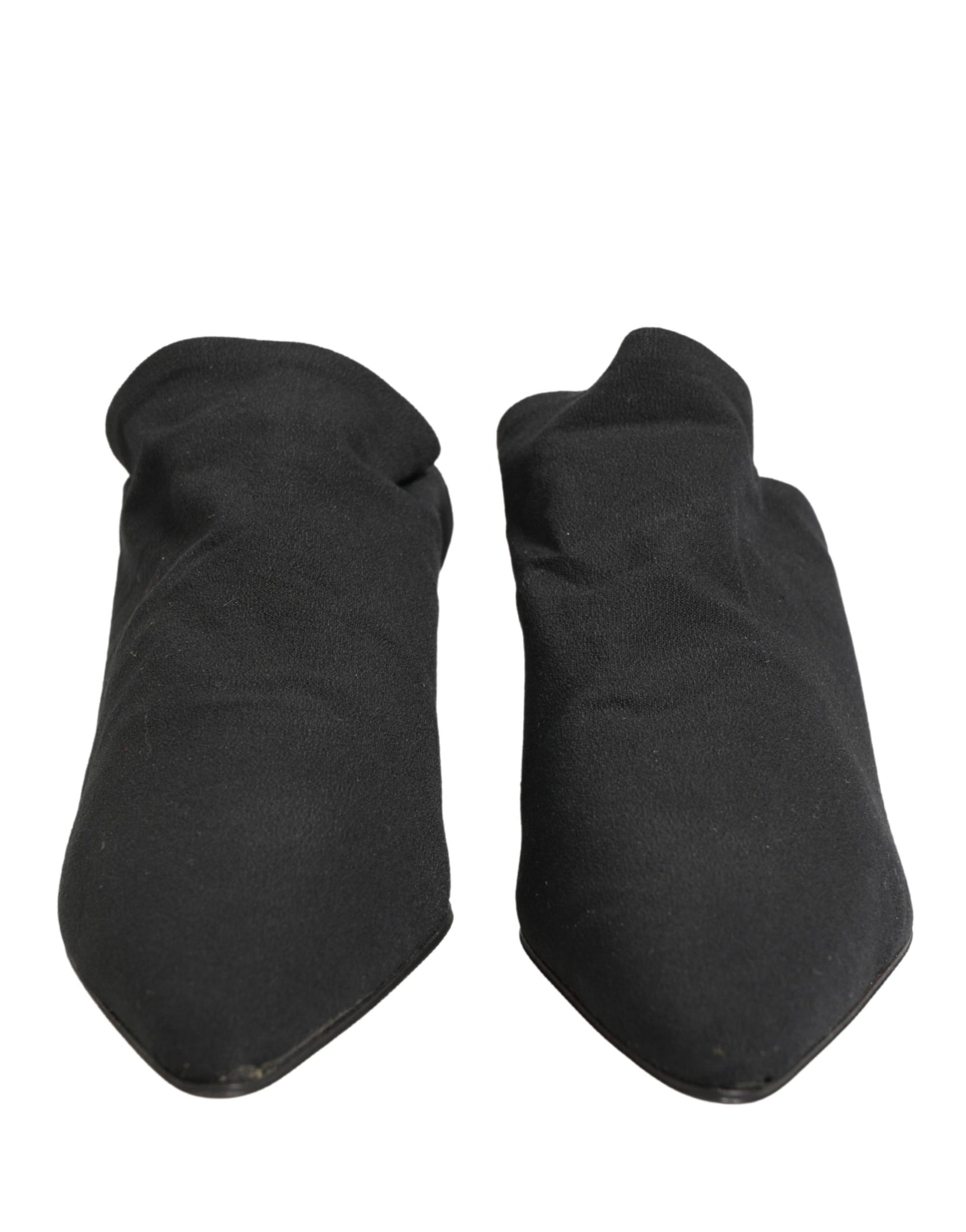 Dolce & Gabbana Black Suede Heel Mule Shoes | Regal Royce