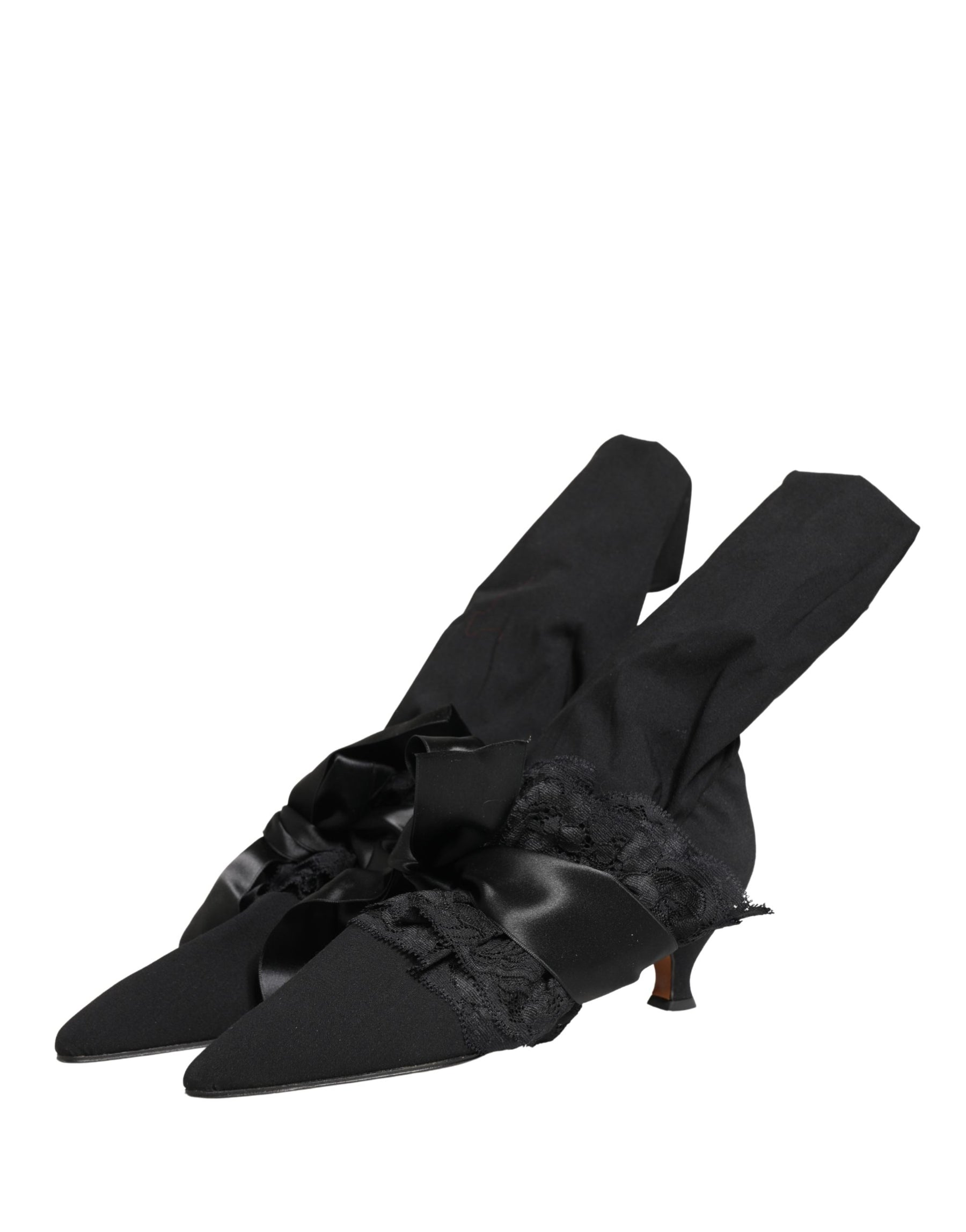 Dolce & Gabbana Black Suede Mid Calf Boots Shoes | Regal Royce