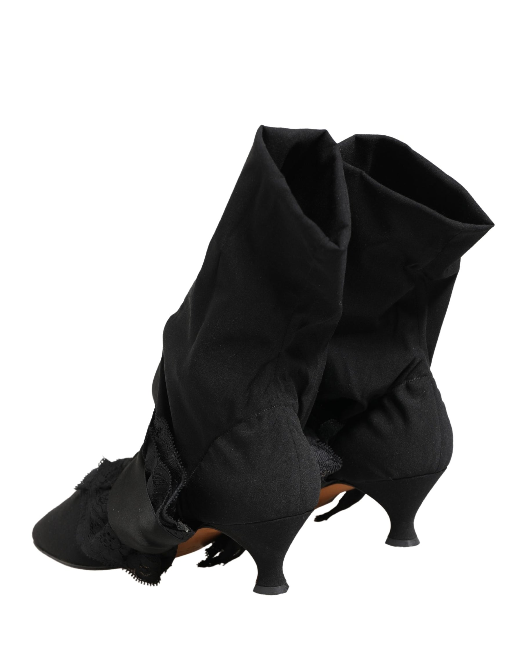 Dolce & Gabbana Black Suede Mid Calf Boots Shoes | Regal Royce