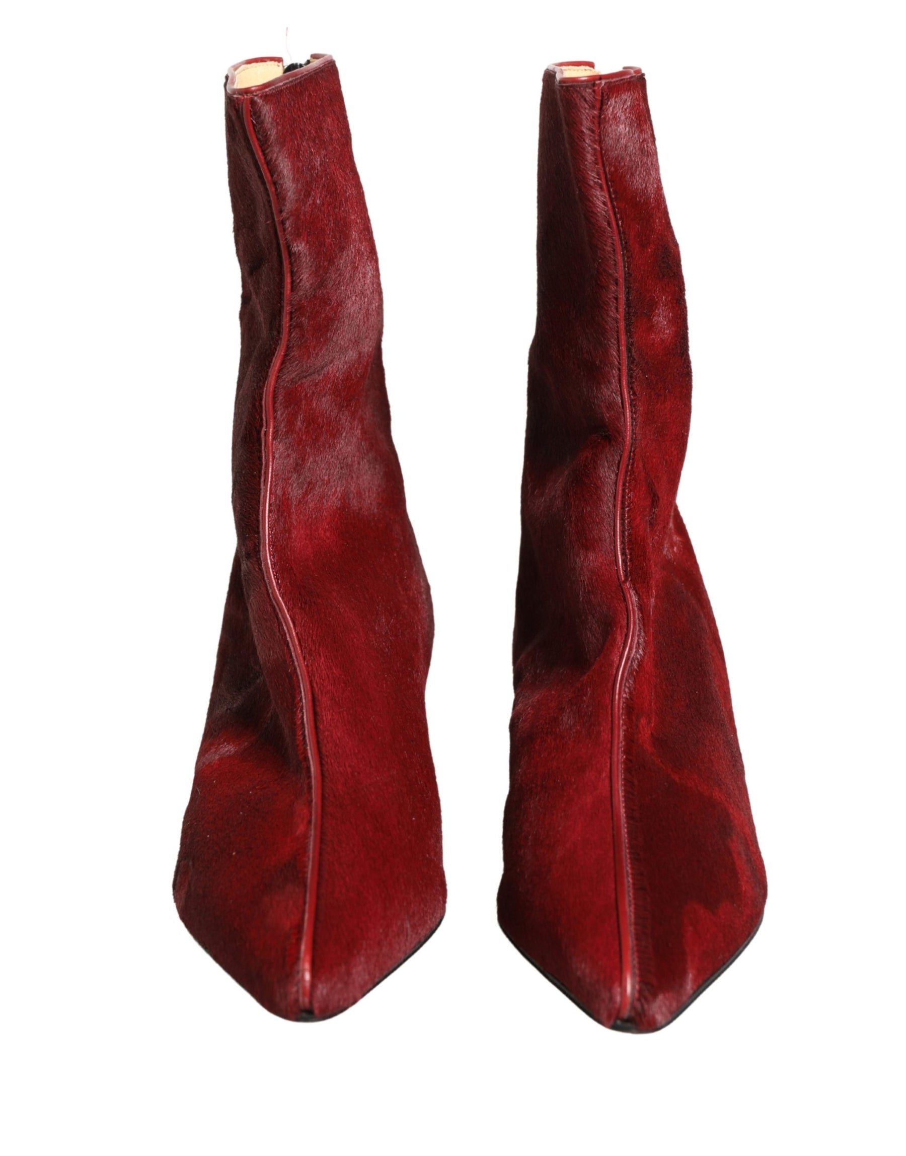Dolce & Gabbana Burgundy Mid Calf Boots Shoes | Regal Royce