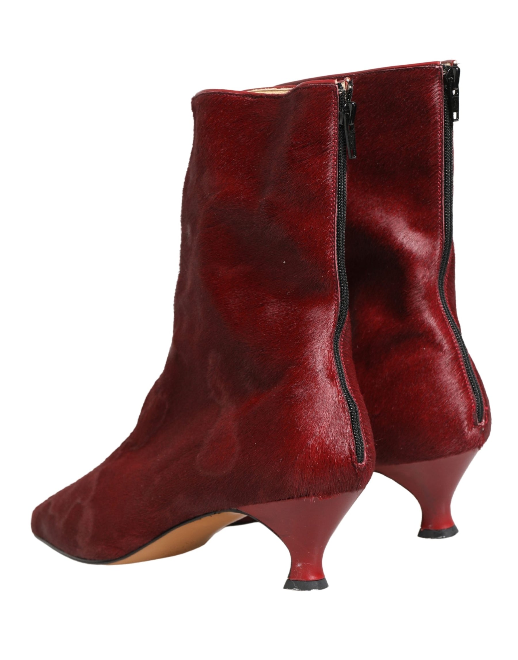 Dolce & Gabbana Burgundy Mid Calf Boots Shoes | Regal Royce