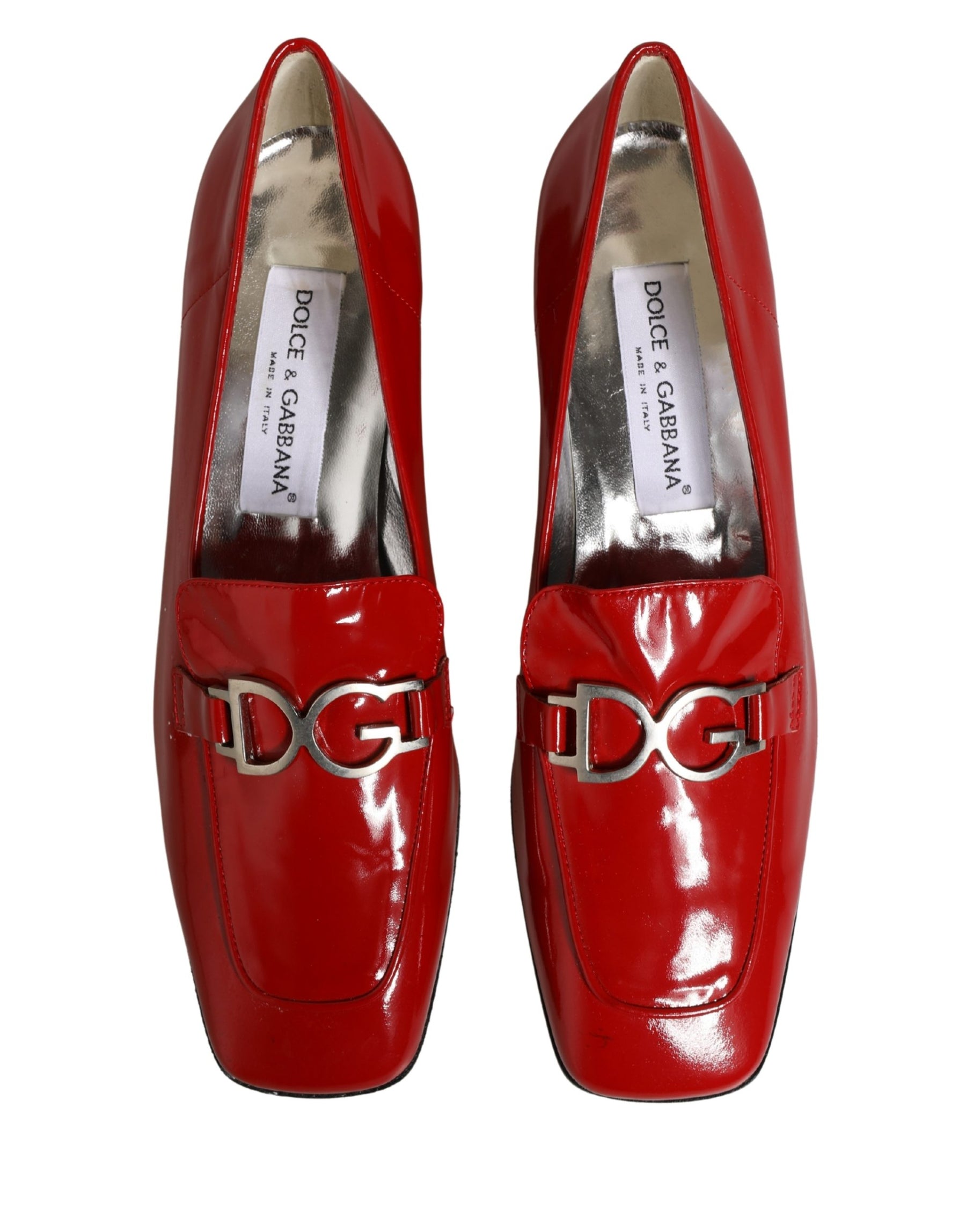 Dolce & Gabbana Red Patent Leather Moccasin Slip On Shoes | Regal Royce