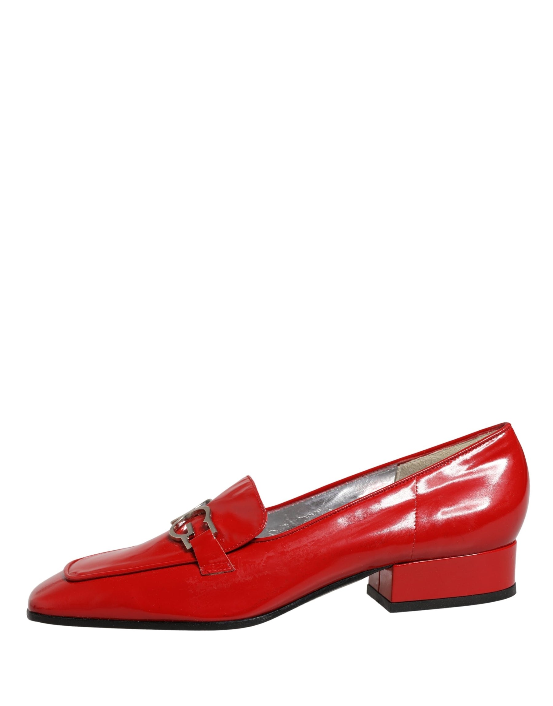 Dolce & Gabbana Red Patent Leather Moccasin Slip On Shoes | Regal Royce