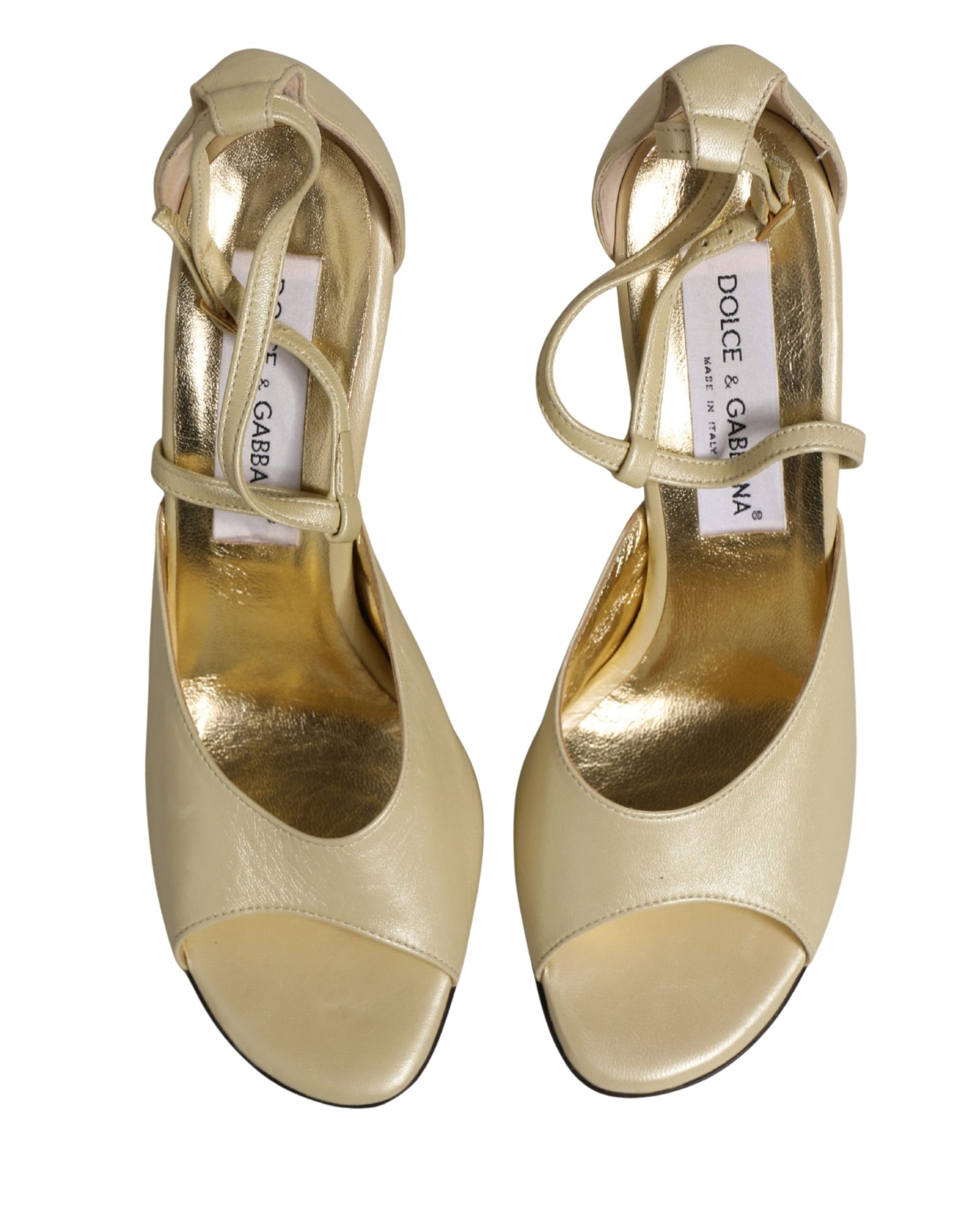 Dolce & Gabbana Beige Leather Stiletto Heels Sandals Shoes | Regal Royce
