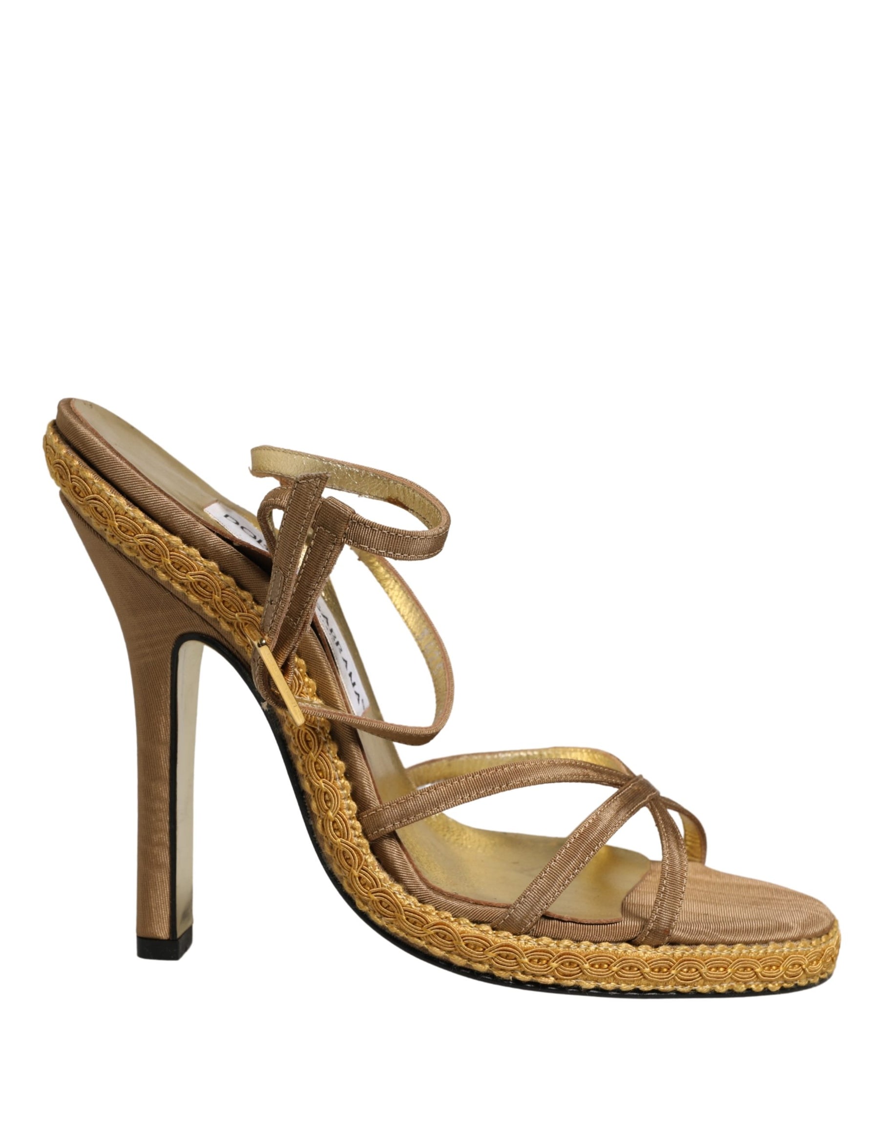 Dolce & Gabbana Brown Braided Ankle Strap Heels Sandals Shoes | Regal Royce