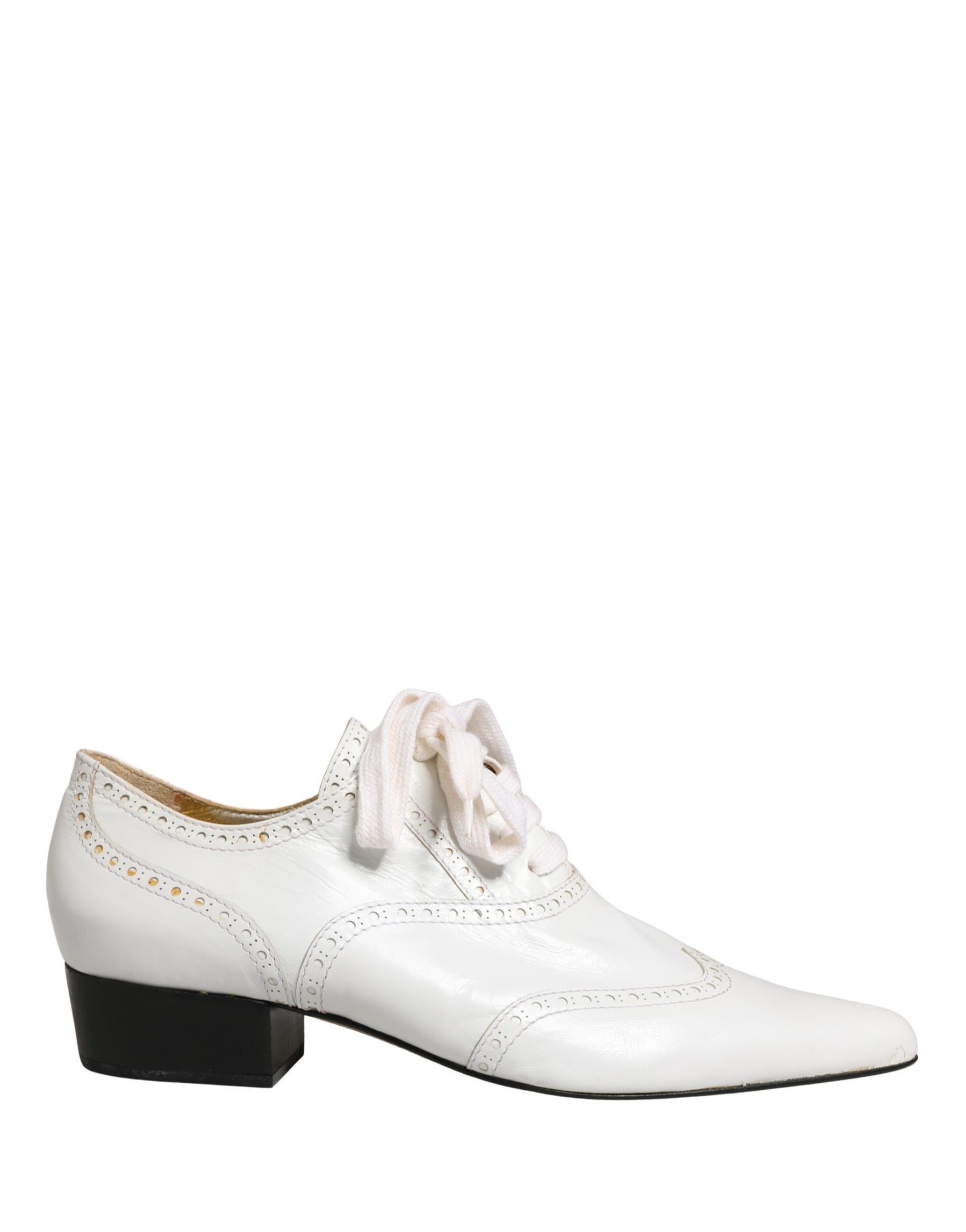 Dolce & Gabbana White Leather Brogue Oxford Lace Up Shoes | Regal Royce