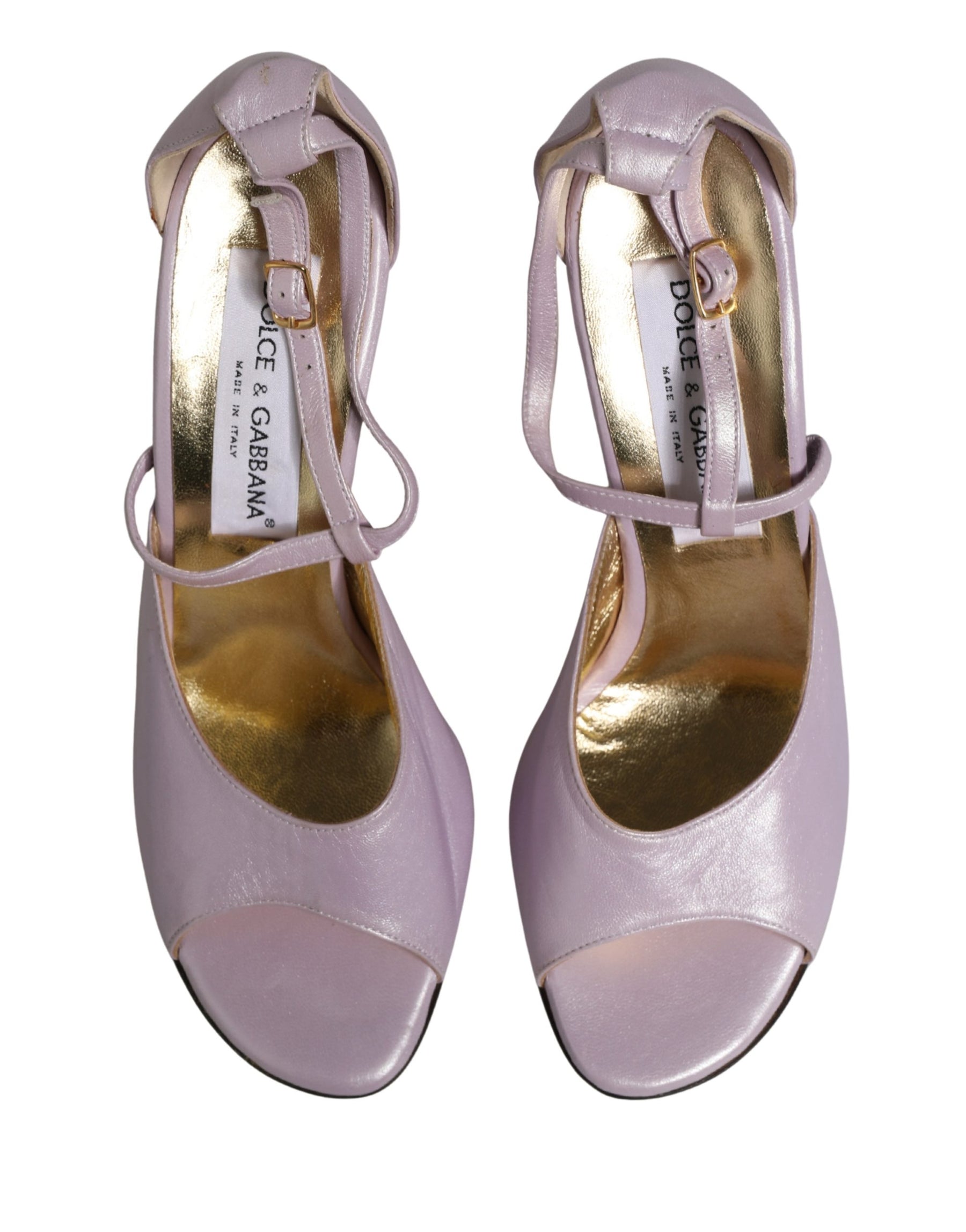 Dolce & Gabbana Purple Leather Open Toe Heels Pumps Shoes | Regal Royce