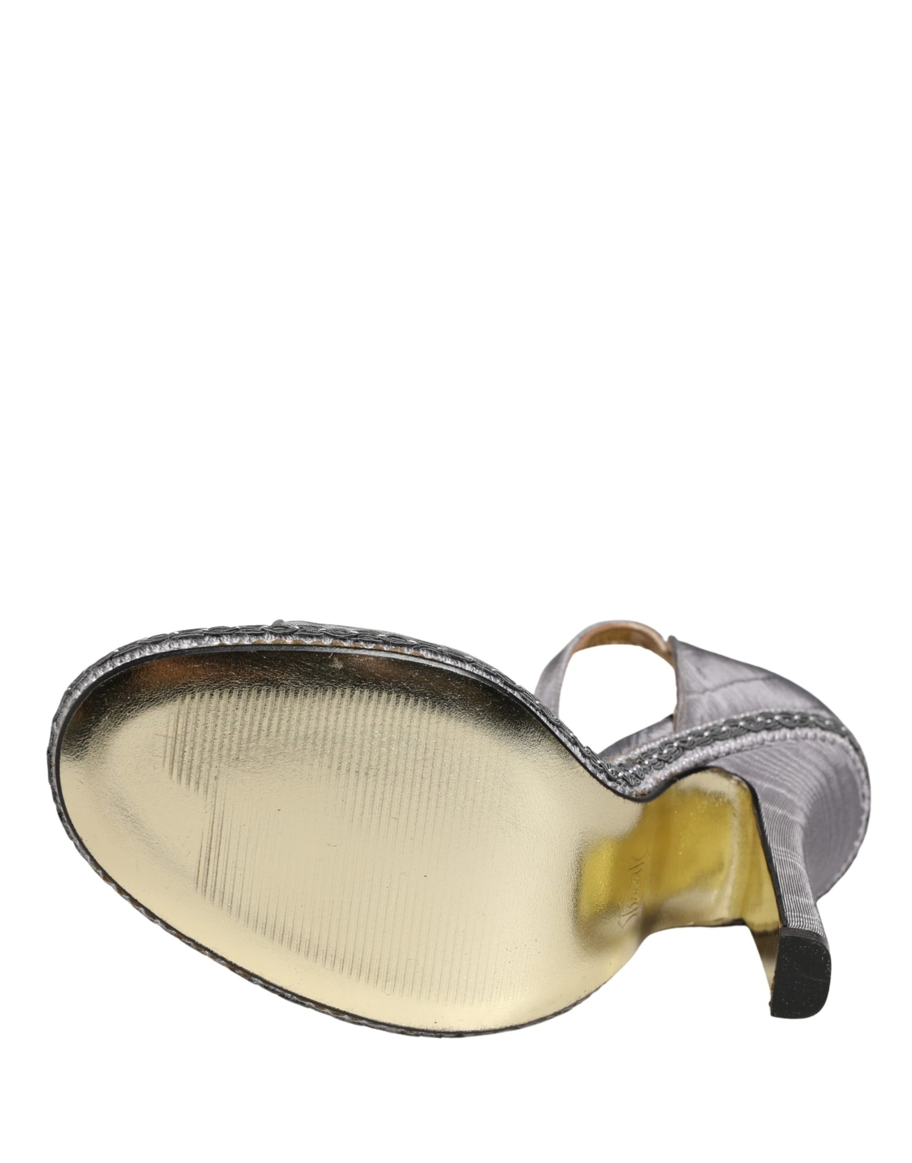 Dolce & Gabbana Gray High Heeled Sandals Ankle Strap Shoes | Regal Royce