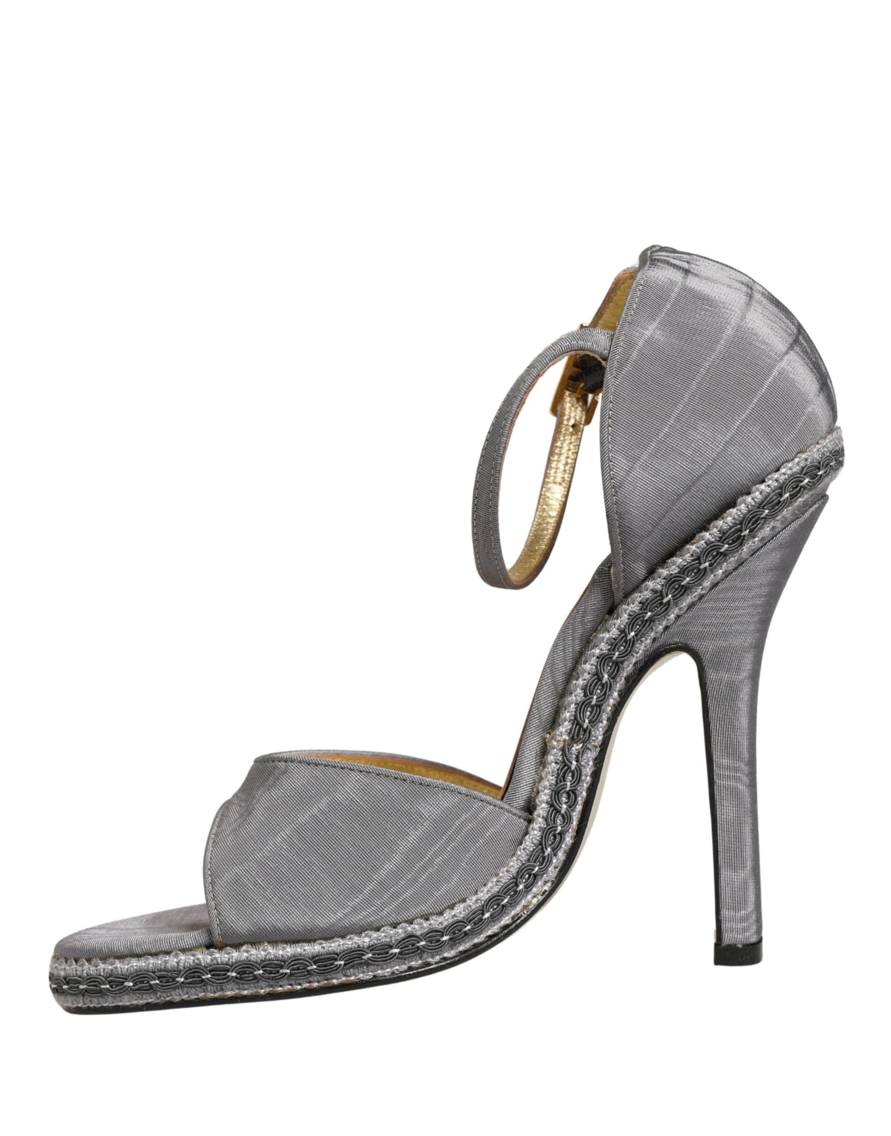 Dolce & Gabbana Gray High Heeled Sandals Ankle Strap Shoes | Regal Royce