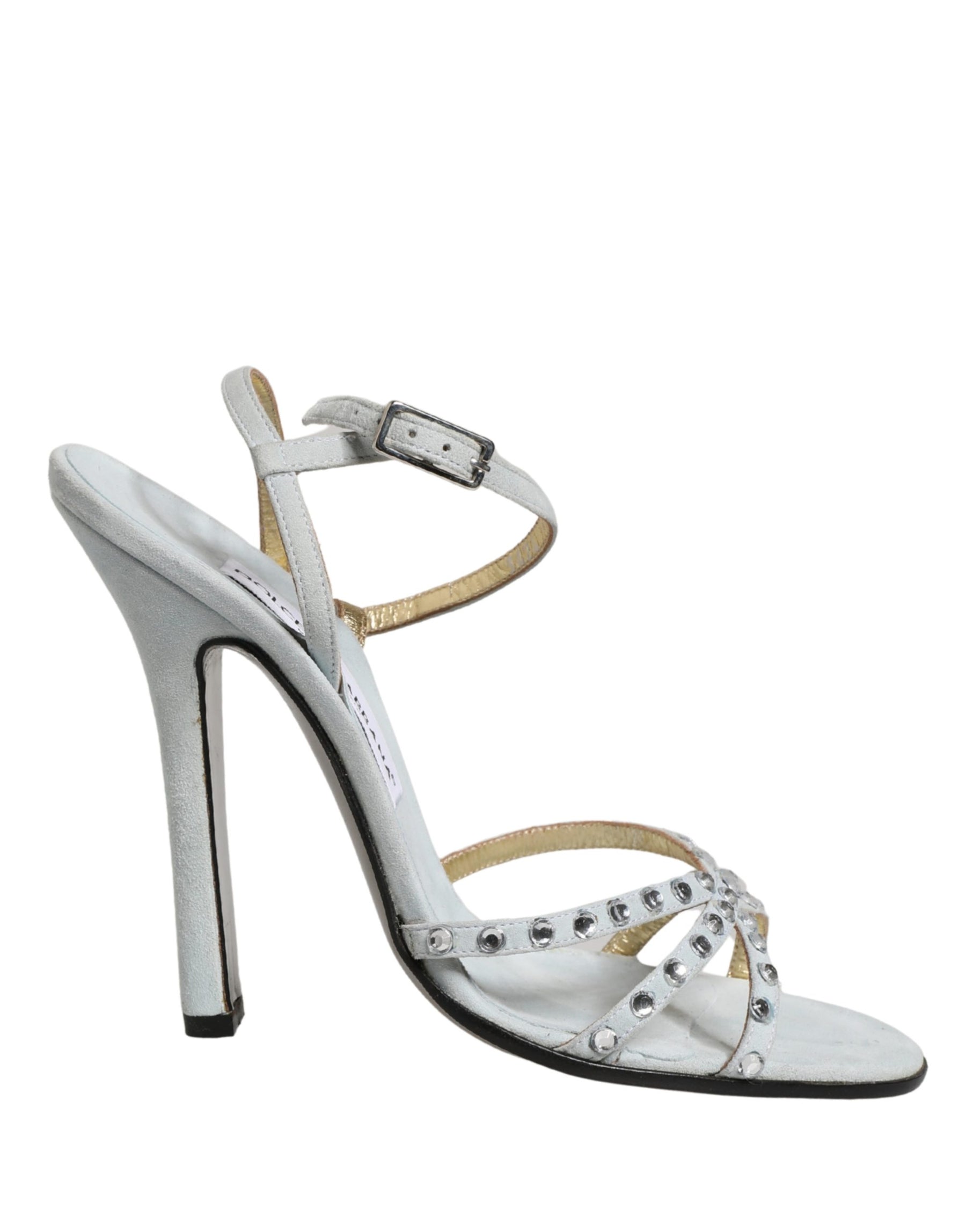 Dolce & Gabbana White Rhinestone High Heeled Sandals Shoes | Regal Royce